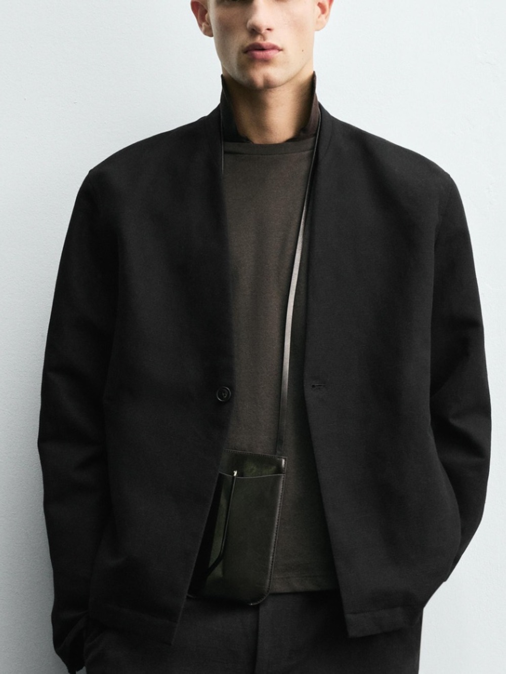Zara Black Men's Cotton/Linen Suit Blazer